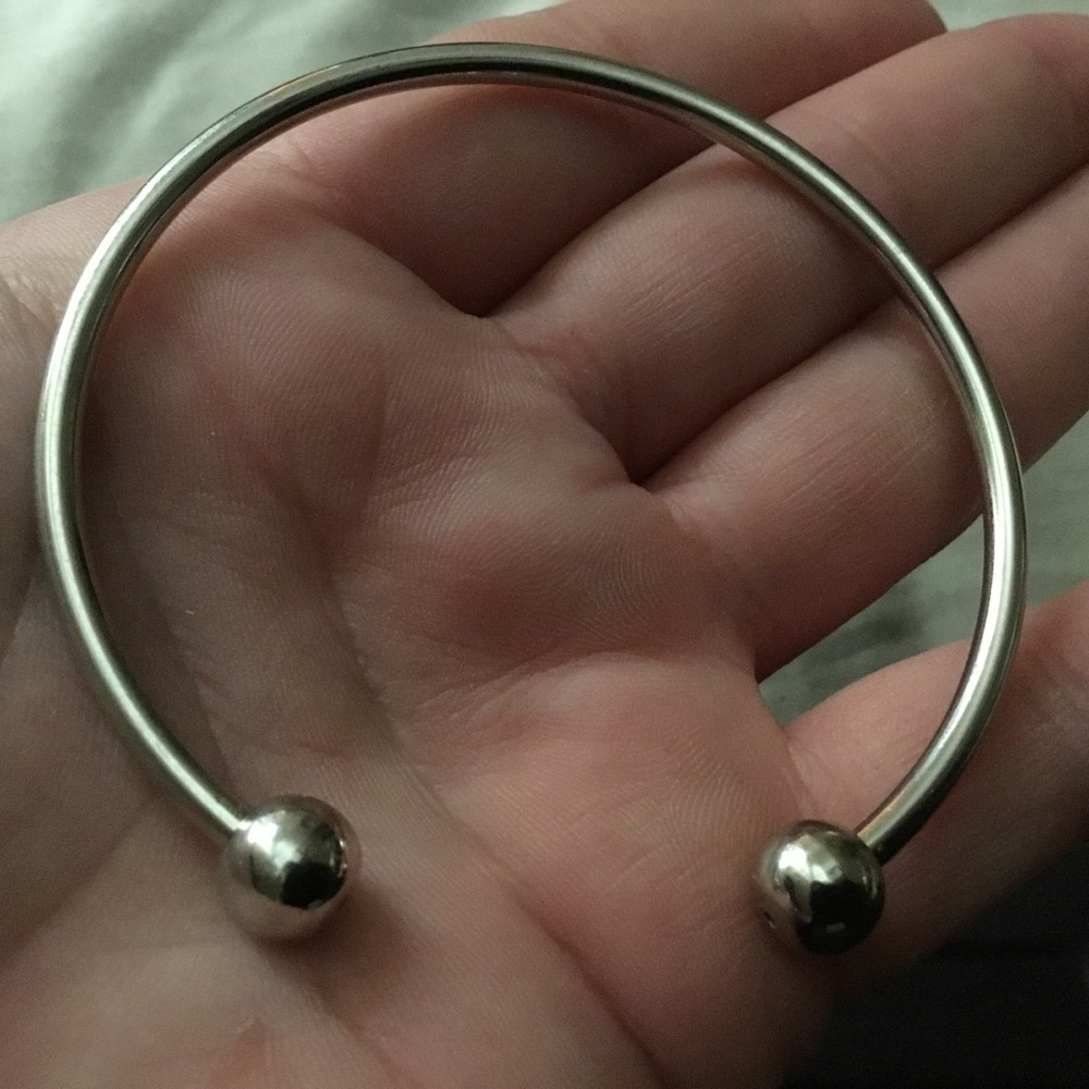 Silver Open Bangle Bracelet